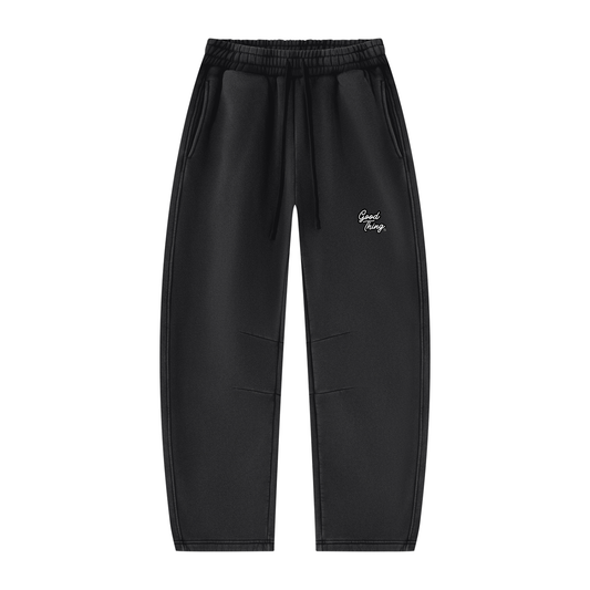Unisex Vintage Wash Barrel Leg Fleece Sweatpants
