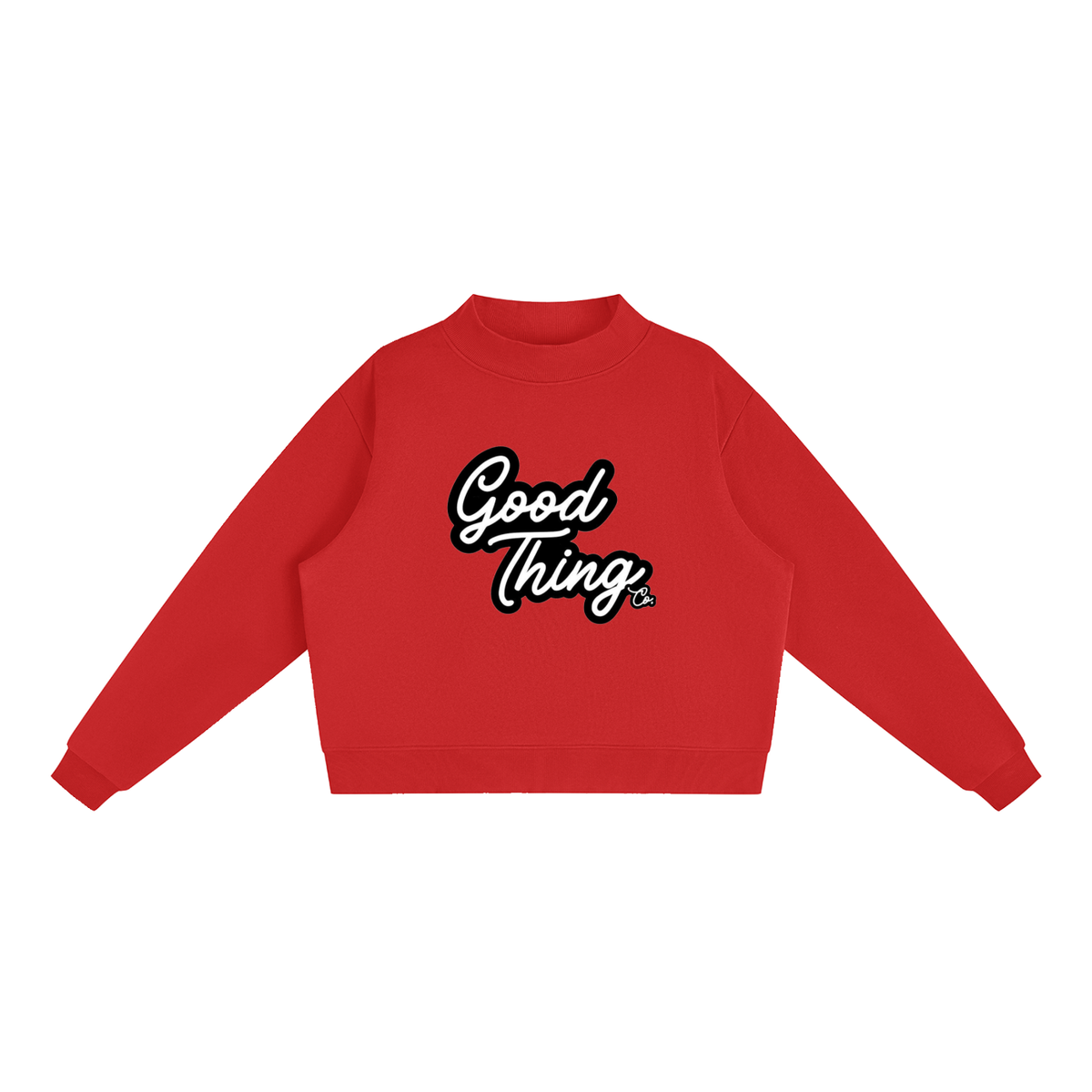 Essential Fleece Mock-Neck Crew Sweatshirt