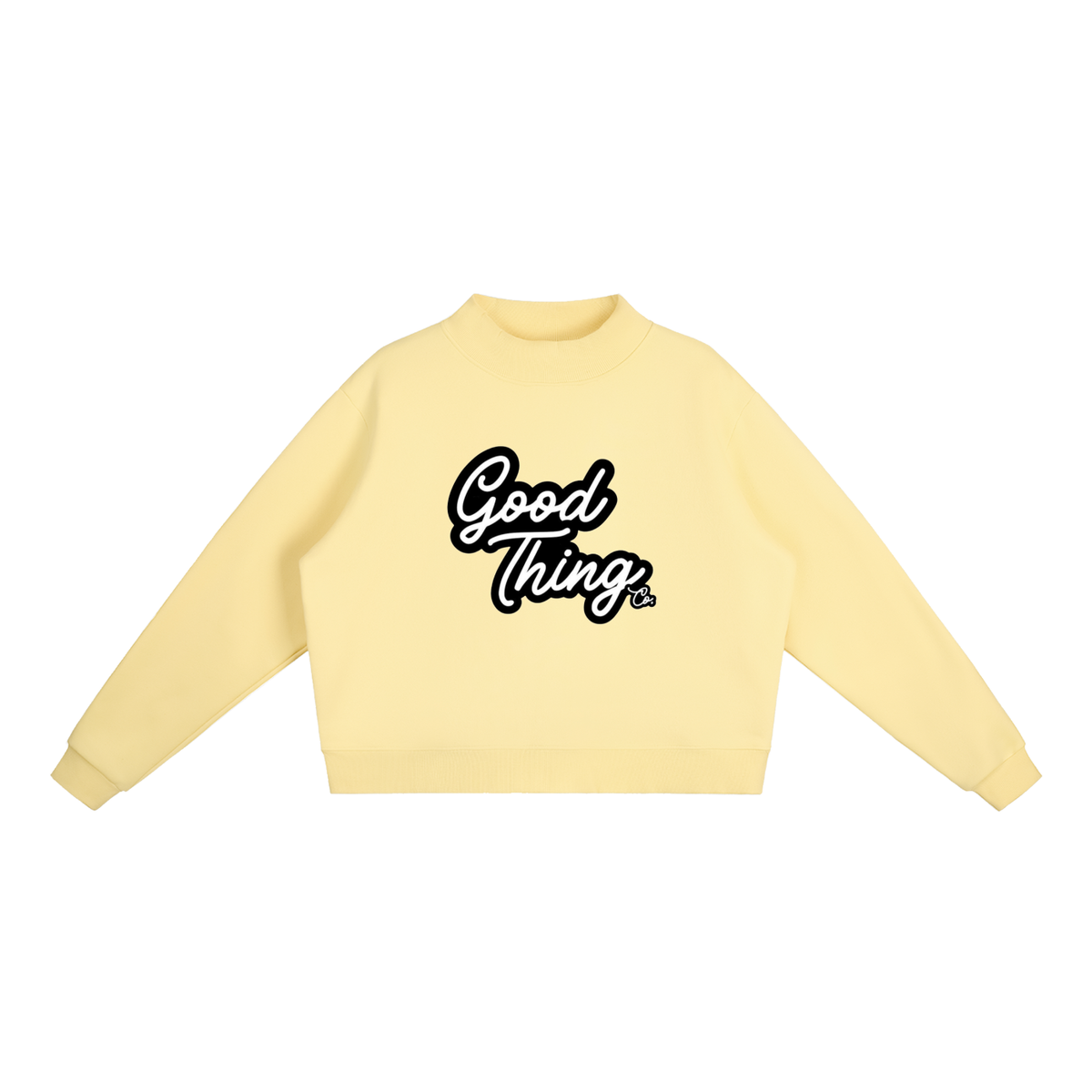 Essential Fleece Mock-Neck Crew Sweatshirt