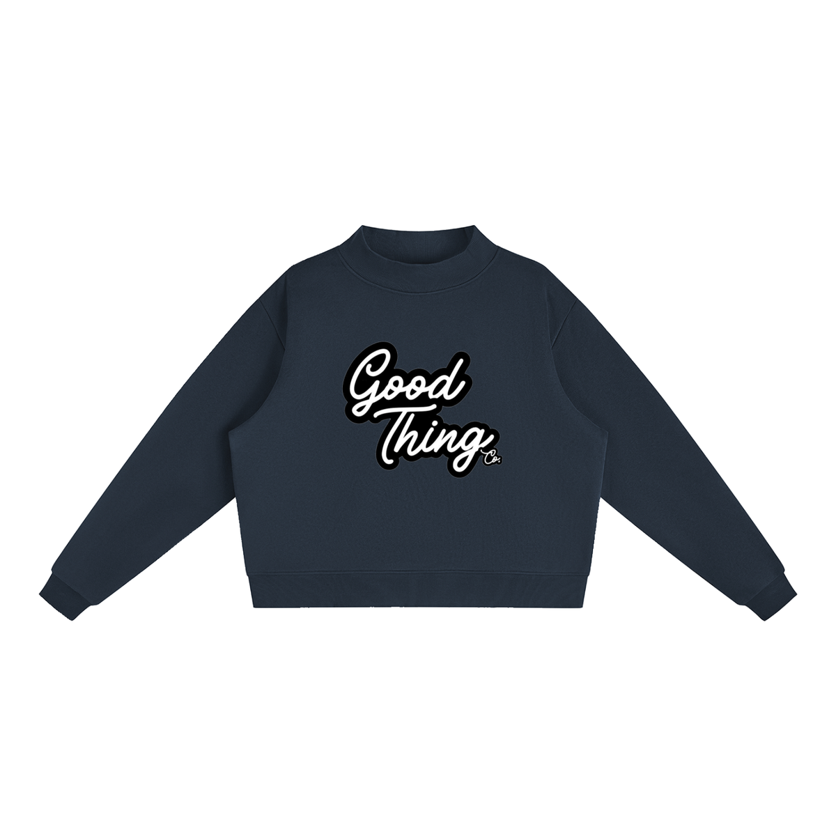 Essential Fleece Mock-Neck Crew Sweatshirt