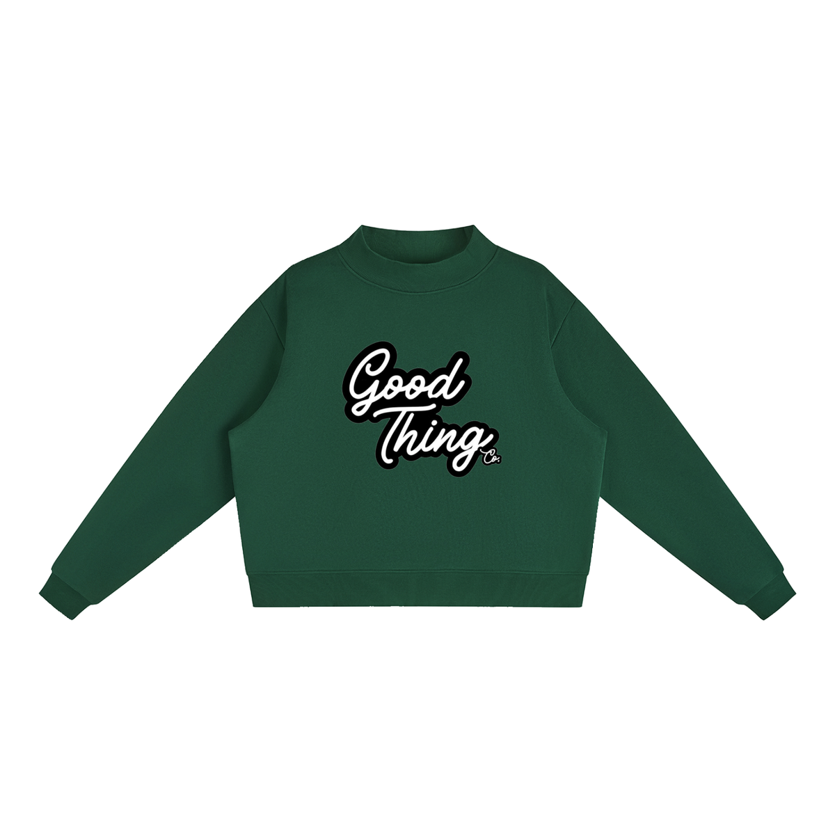 Essential Fleece Mock-Neck Crew Sweatshirt