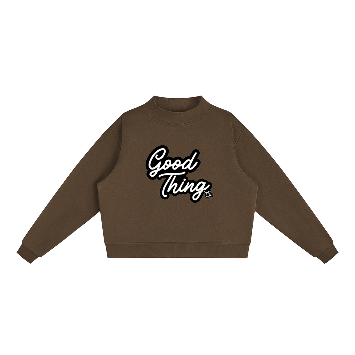 Essential Fleece Mock-Neck Crew Sweatshirt