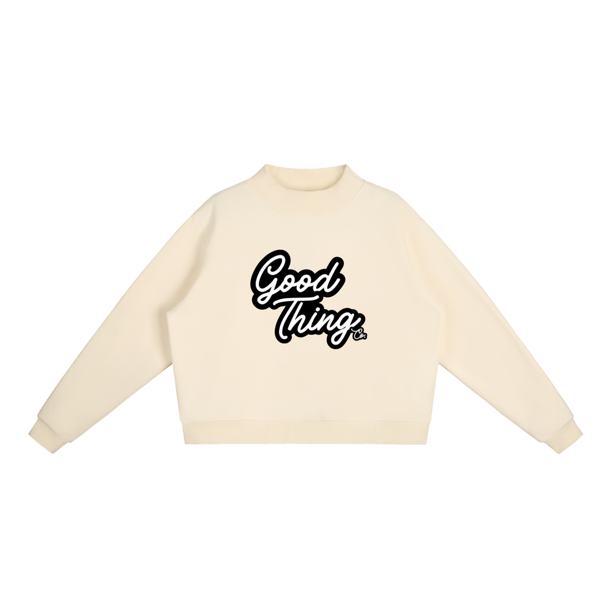 Essential Fleece Mock-Neck Crew Sweatshirt