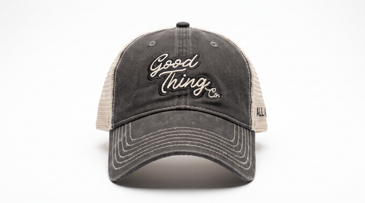 Good Thing & Co. Mesh Trucker Hat - Black/Stone